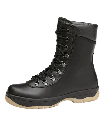 Par de botas de cano alto de protecção, com biqueira resistente a um impacto até 100 J e a uma compressão até 10 kN, absorção de energia na zona do tacão, com resistência ao deslizamento.