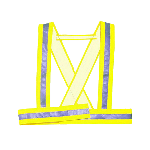 Arnês de grande visibilidade, de material combinado, cor amarelo.