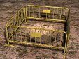 Vedação perimetral formada por barreiras de segurança de ferro, para delimitação de abertura horizontal em escavações de estacas ou paredes moldadas