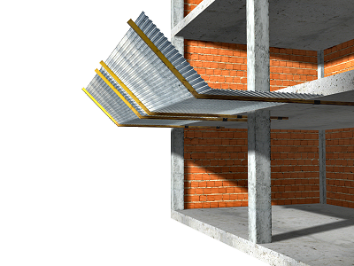 Pala de protecção perimetral do edifício Pala de protecção perimetral do edifício